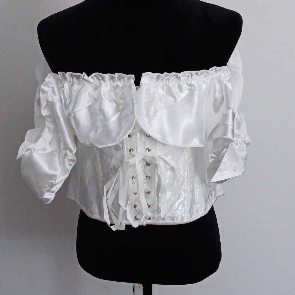 Elegant White Off-Shoulder Corset Top - Picture 12 of 15
